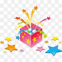 手绘彩色立体星星-空若网 手绘彩色立体星星-空若网