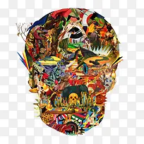 创意骷髅头图案背景-空若网 创意骷髅头图案背景-空若网