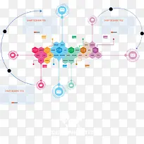 矢量彩色六边形图表-空若网 矢量彩色六边形图表-空若网