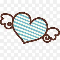 带翅膀的蓝色条纹桃形-空若网 带翅膀的蓝色条纹桃形-空若网