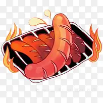 手绘烤肠食物-空若网 手绘烤肠食物-空若网