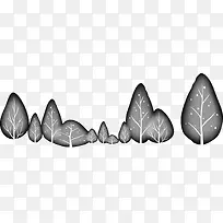 黑色手绘创意树木-空若网 黑色手绘创意树木-空若网