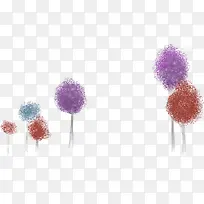 手绘彩色树木美景-空若网 手绘彩色树木美景-空若网