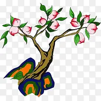 粉色可爱桃子树木-空若网 粉色可爱桃子树木-空若网