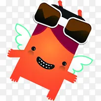 手绘红色翅膀玩具-空若网 手绘红色翅膀玩具-空若网