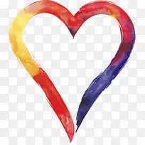 水彩画心夹艺术-爱情之心-空若网 水彩画心夹艺术-爱情之心-空若网