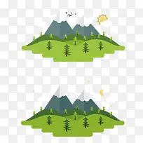 矢量山峰和树-空若网 矢量山峰和树-空若网