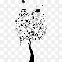 墨迹蝴蝶花树-空若网 墨迹蝴蝶花树-空若网