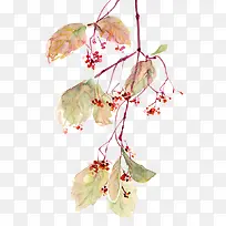 复古彩色树叶小花-空若网 复古彩色树叶小花-空若网