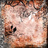 怀旧背景与黑色花纹-空若网 怀旧背景与黑色花纹-空若网