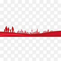 人物建筑剪影矢量素材-空若网 人物建筑剪影矢量素材-空若网