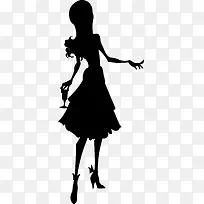 手绘时尚美女人物剪影-空若网 手绘时尚美女人物剪影-空若网