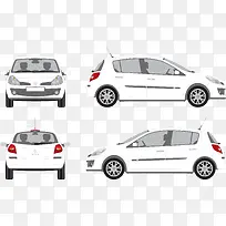 矢量白色轿车-空若网 矢量白色轿车-空若网