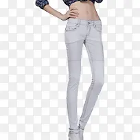 白色做旧款牛仔裤时尚-空若网 白色做旧款牛仔裤时尚-空若网