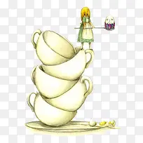 卡通碗元素-空若网 卡通碗元素-空若网