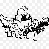 手绘果盘水果-空若网 手绘果盘水果-空若网