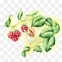 手绘摘水果女孩艺术-空若网 手绘摘水果女孩艺术-空若网