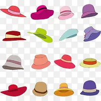 手绘彩色时尚帽子-空若网 手绘彩色时尚帽子-空若网