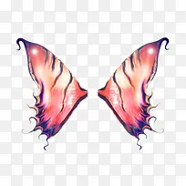 手绘粉蓝色翅膀装饰-空若网 手绘粉蓝色翅膀装饰-空若网