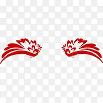 红色绚丽手绘翅膀-空若网 红色绚丽手绘翅膀-空若网