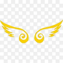 黄色可爱手绘翅膀水彩-空若网 黄色可爱手绘翅膀水彩-空若网