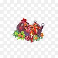 手绘卡通烤鸡-空若网 手绘卡通烤鸡-空若网