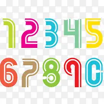 矢量彩色数字素材-空若网 矢量彩色数字素材-空若网