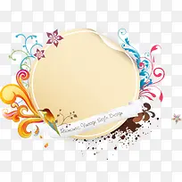 棕色圆形花纹标签-空若网 棕色圆形花纹标签-空若网