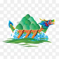 龙舟粽子手绘-空若网 龙舟粽子手绘-空若网