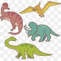 矢量手绘卡通恐龙-空若网 矢量手绘卡通恐龙-空若网