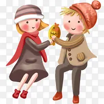 手绘冬季可爱小孩-空若网 手绘冬季可爱小孩-空若网