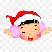 手绘可爱红帽子小孩-空若网 手绘可爱红帽子小孩-空若网