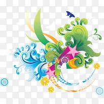 炫彩卡通创意花纹-空若网 炫彩卡通创意花纹-空若网