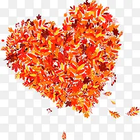 黄色树叶爱心设计-空若网 黄色树叶爱心设计-空若网