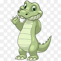 绿色招手可爱鳄鱼-空若网 绿色招手可爱鳄鱼-空若网