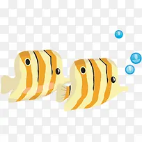 卡通可爱黄色鱼-空若网 卡通可爱黄色鱼-空若网