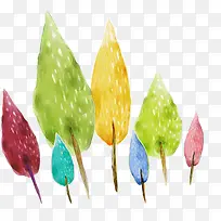 手绘彩色创意树木-空若网 手绘彩色创意树木-空若网