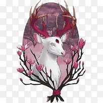 矢量水彩羊头-空若网 矢量水彩羊头-空若网