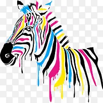 矢量复古斑马插画彩色-空若网 矢量复古斑马插画彩色-空若网