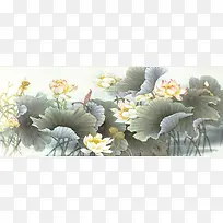 可爱水墨古典荷花-空若网 可爱水墨古典荷花-空若网