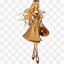 手绘时尚女孩墙纸设计-空若网 手绘时尚女孩墙纸设计-空若网