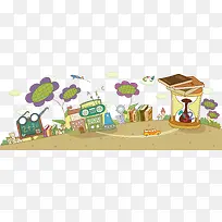 矢量插画教室背景素材-空若网 矢量插画教室背景素材-空若网