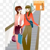 楼梯上的美女素材插画素材-空若网 楼梯上的美女素材插画素材-空若网