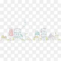 手绘小城市建筑-空若网 手绘小城市建筑-空若网