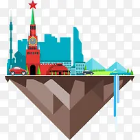 矢量手绘扁平化旅游城市-空若网 矢量手绘扁平化旅游城市-空若网