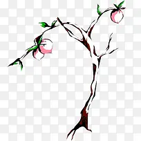 桃子手绘桃子树-空若网 桃子手绘桃子树-空若网