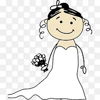手绘卡通可爱新娘-空若网 手绘卡通可爱新娘-空若网