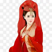 手绘红盖新娘-空若网 手绘红盖新娘-空若网