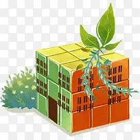 创意魔方乐园手绘-空若网 创意魔方乐园手绘-空若网