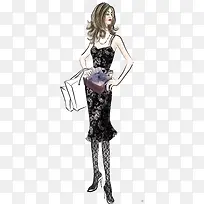 创意手绘时尚的摩登女郎-空若网 创意手绘时尚的摩登女郎-空若网